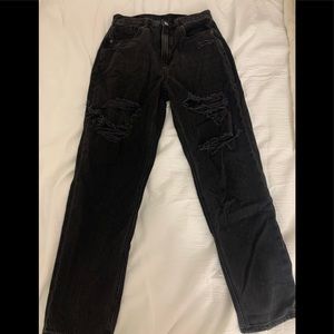 Distressed mom jeans